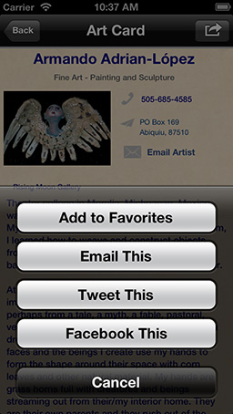 ARTCARD Details App Screen